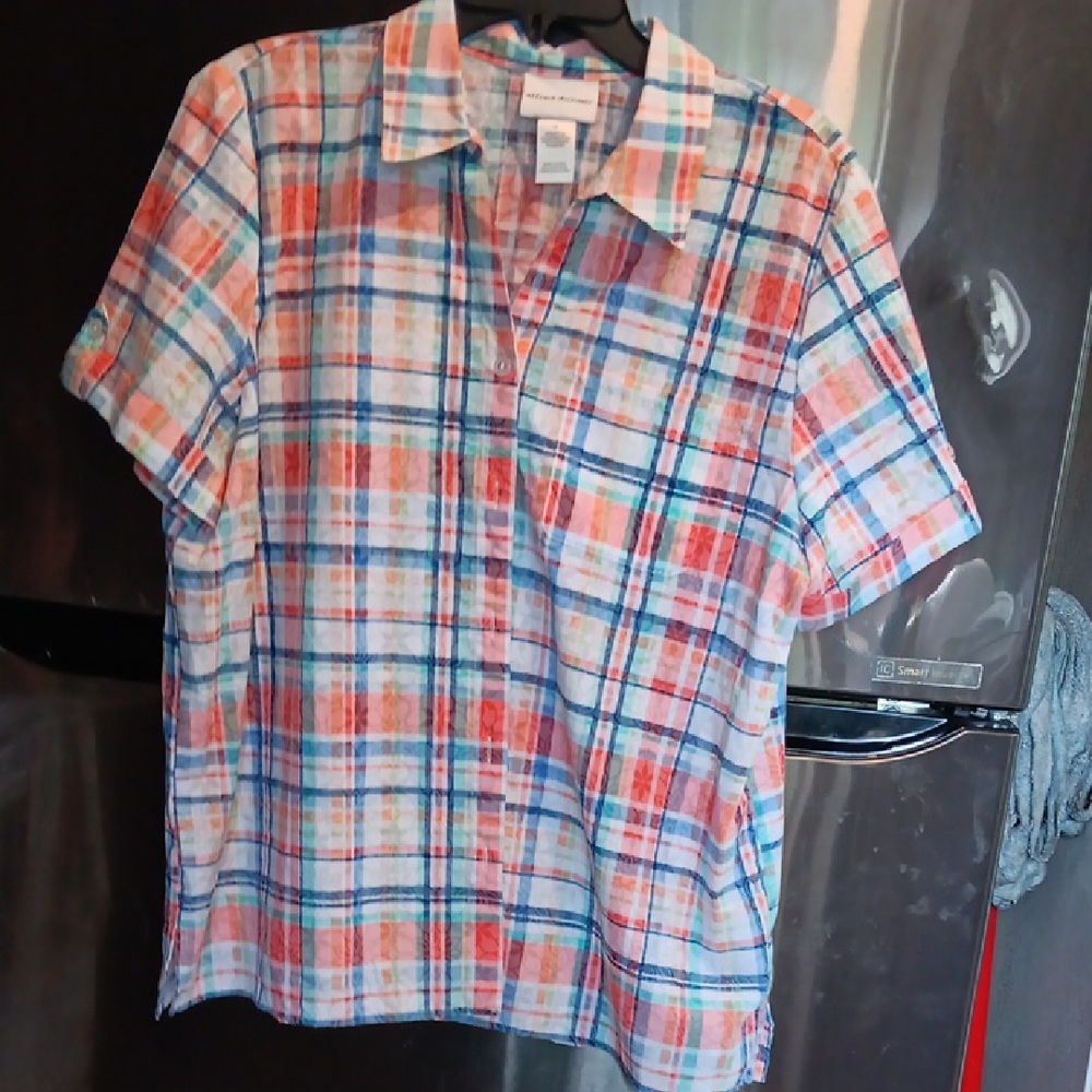 Alfred Dunner Red and Blue Blouse